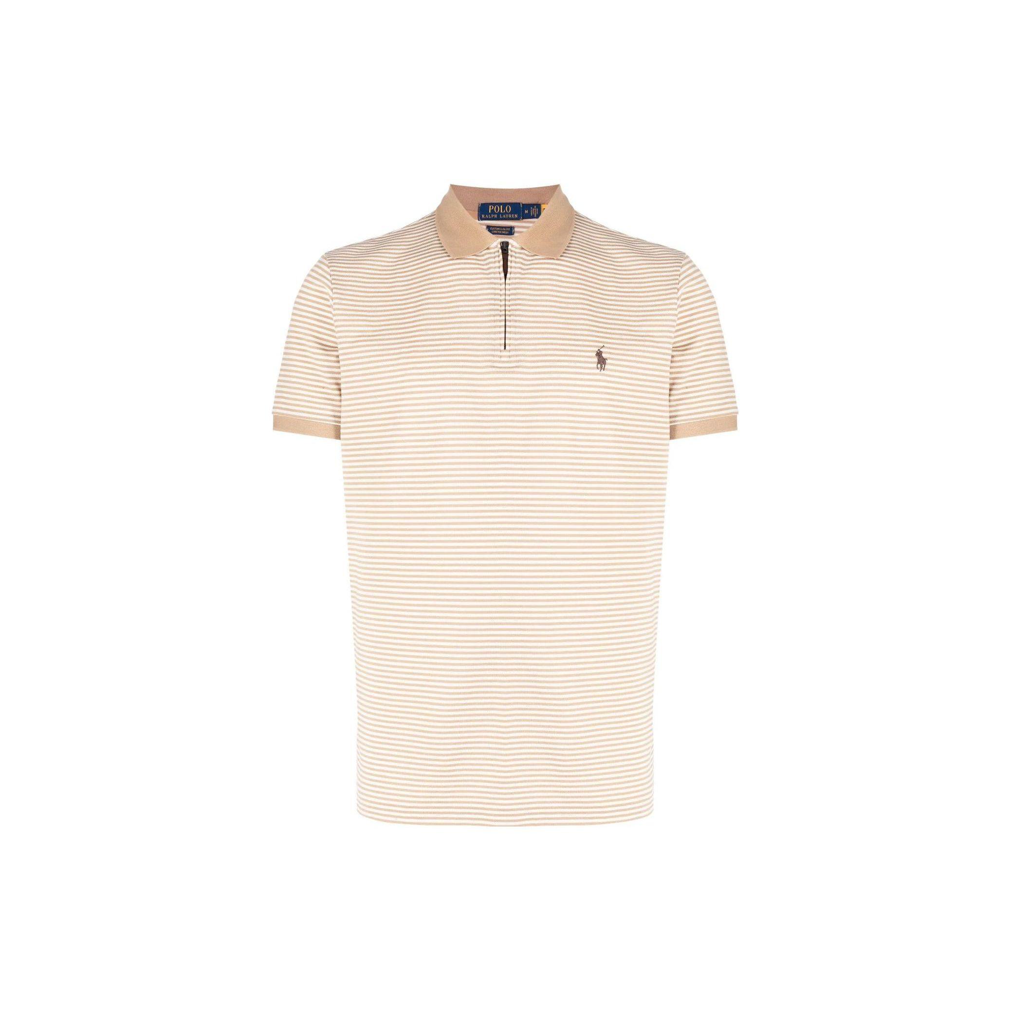 

Polo Ralph Lauren Ss23 Поло с коротким рукавом и вышивкой логотипа в полоску для мужчин Поло Рубашки Светло-коричневый 710869567-004 XXL