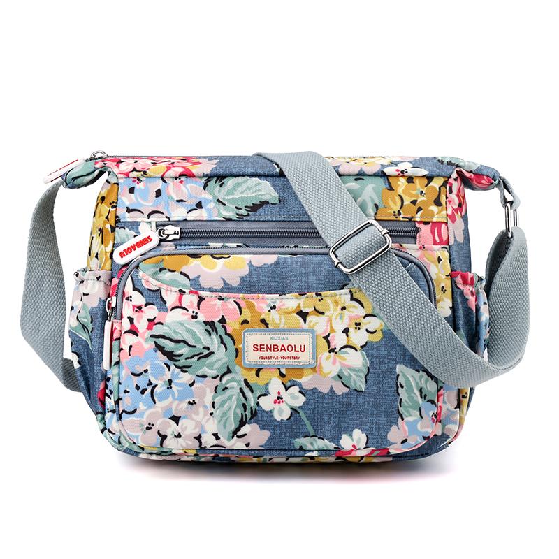 Women's Nylon Bag Printed Bag Small Bag Shoulder Crossbody Bag Middle-Aged Mother's Bag