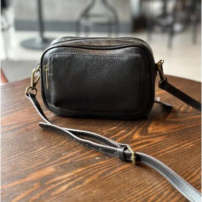 Fashi Leather Camera Bag Female 2026 Summer New Small Square Bag Cowhide Casual Single Shoulder Crossbody Head Layer Cowhide