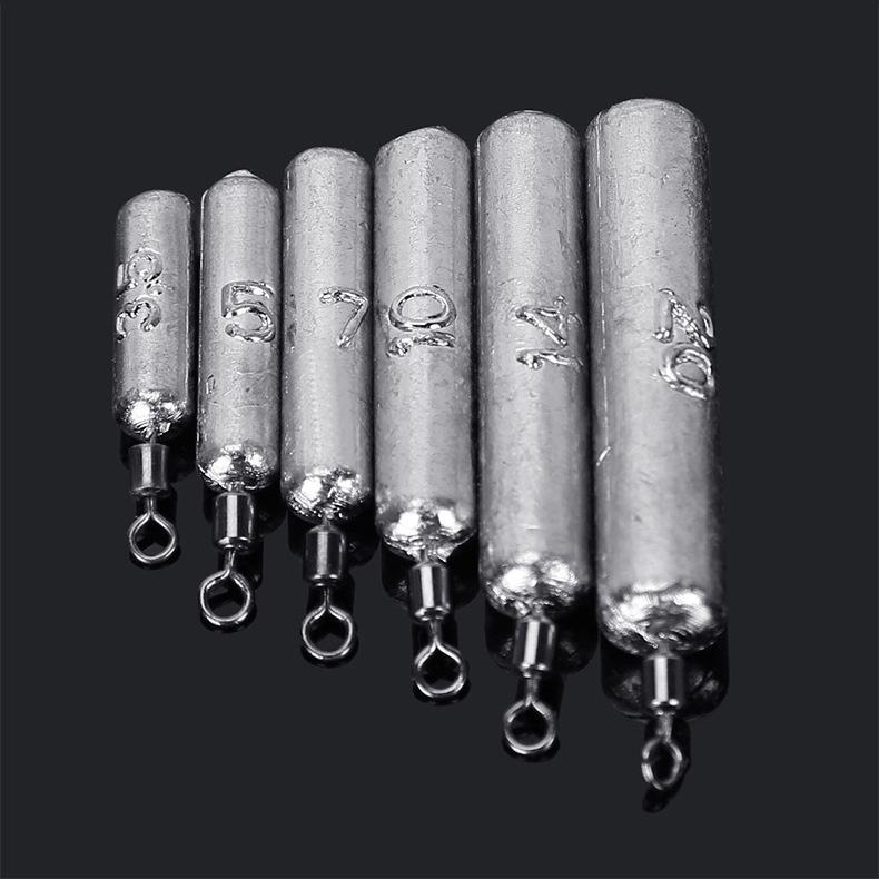 Lure-Free Rig Sinker: Cylindrical Drop Shot with Swivel, Anti-Hang Design