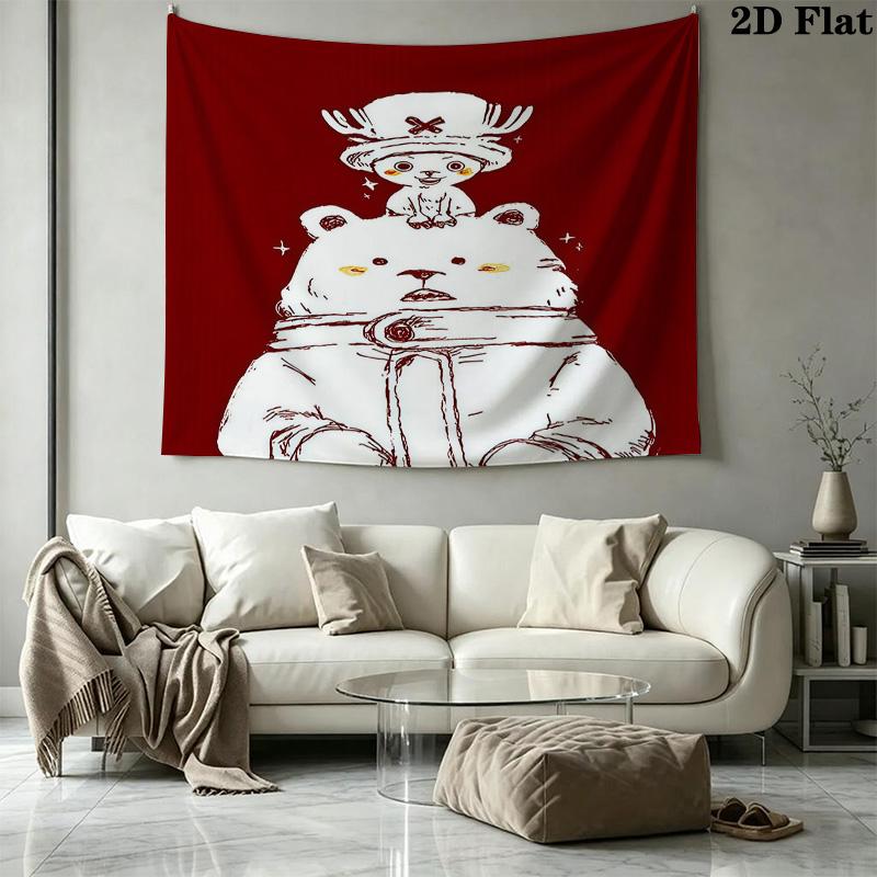 One Piece Tony Tony Chopper Wall Tapestry Aesthetic Wall Hanging Printed Fabric Blanket Decorative Tapestries for Bedroom Living Room Home Decor