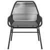 5 Piece Outdoor Dining Set with Cushions Black Poly Rattan Glass Table
