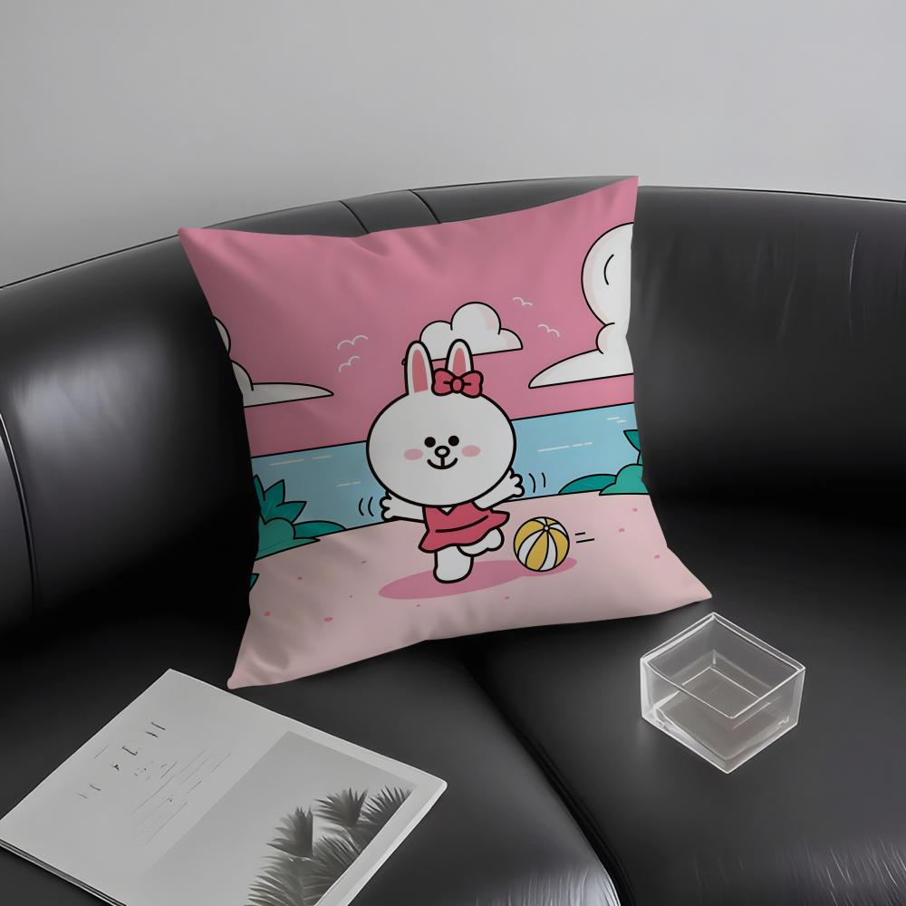 C-Cony Cartoon Cushion Cover Pillowcase Ultra Soft Skin Friendly Fabric Cloud Like Comfort & Concealed Zipper