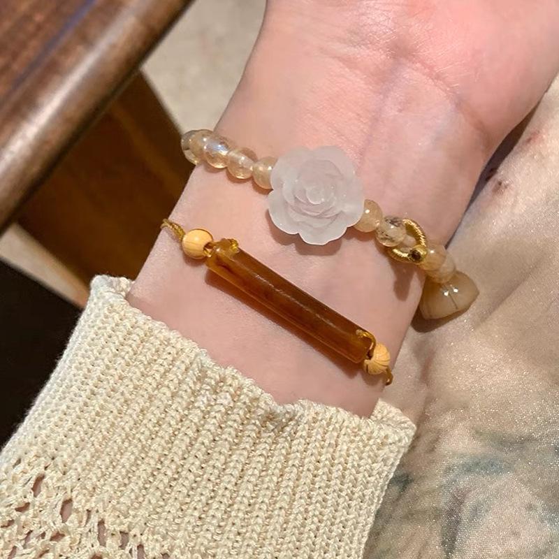 

Midsummer Camellia Beaded Bracelet: Exquisite Ethnic-Style Luxury for Couples