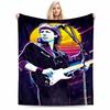Retro Guitarist Neon Art Blanket for all seasons blanket lunch break throw gift