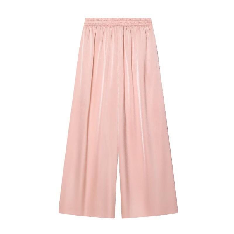 Pantaloni Dritti a Vita Alta Larghi da Donna con Elastico in Vita Vestibilità Comoda 2026