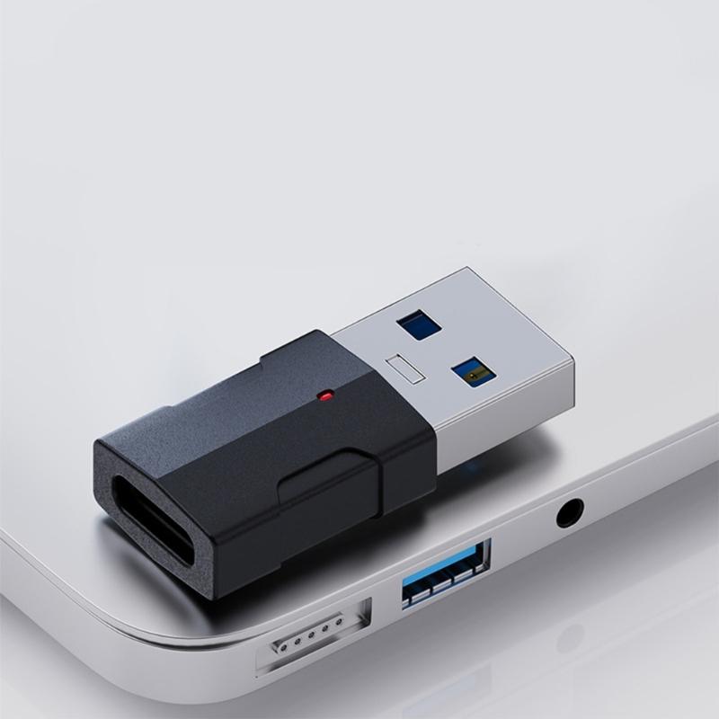 10Gbps USB to Type C Adapter OTG Conversion with LED Light Support Quick Charging for Laptops, Tablets, Hard Drive