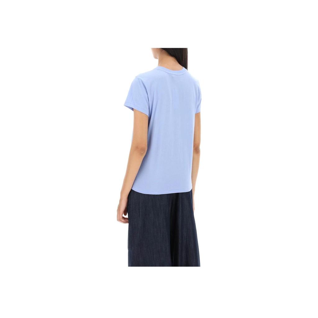 Polo Ralph Lauren Solid Color Crew Neck Short Sleeve T-Shirt Women Tops Sky-Blue 211898698SHIBL