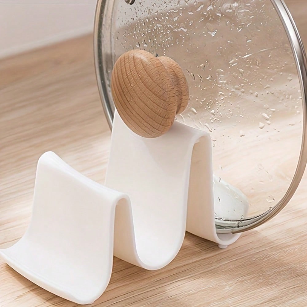 1pc Multi-Purpose Kitchen Organizer - Countertop Lid, Spatula & Cutting Board Holder With Drainage, Lid Rack, Household