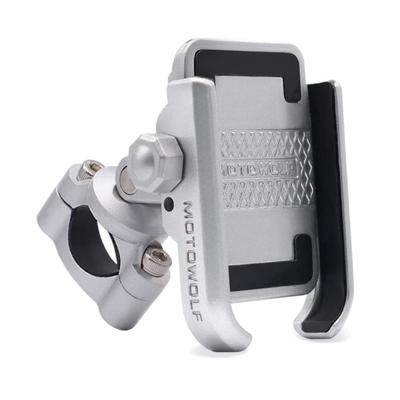 NikoMaku Motorcycle Smartphone Durable Handlebar Fits Inch Easy Silver Holder, All-Aluminum Construction, Anti-Vibration, Waterproof, Secure,