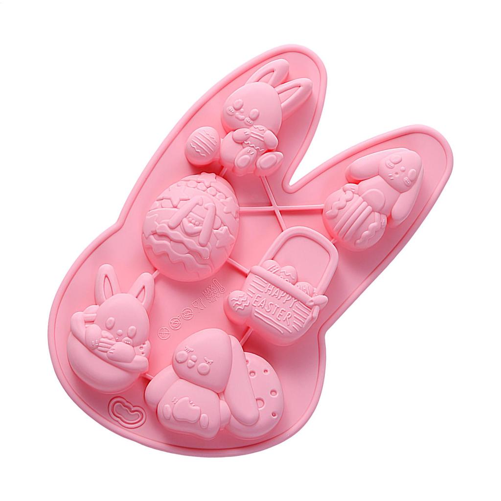 Easter Silicone Mold Cake Chocolate Cookie Baking Mould Rabbit Colored Holiday Easter Decoration Kitchen Bakeware Tools