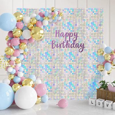 Shimmer Wall Backdrop Iridescent Silver Sequin Shiny Wall Panels Background For Birthday Party Wedding Marriage Decoration