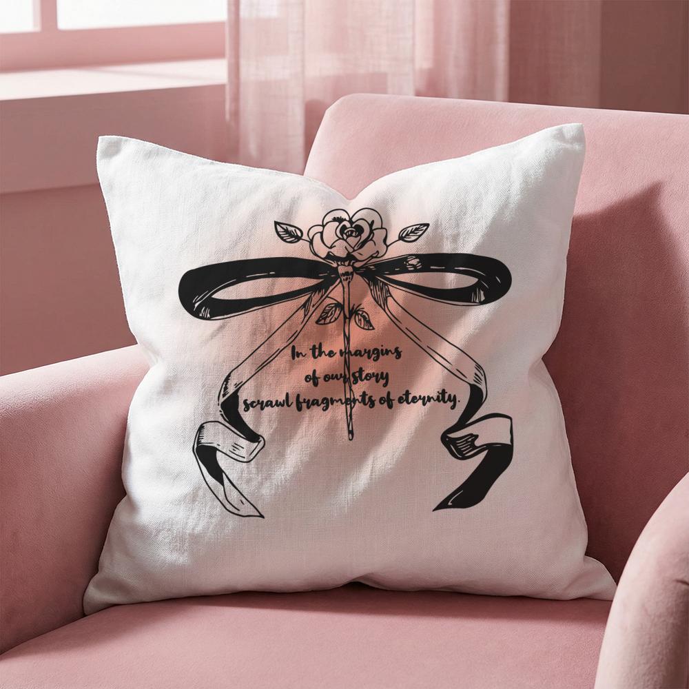 Korean Trendy Bow Cushion Cover Multi-Scene Pillow Cover for Home & Car - Reversible, Soft & Durable for Daily Use