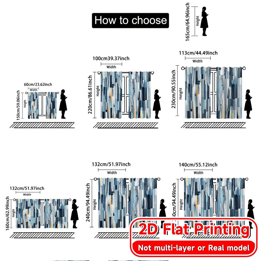 2 Stück 2D-Flachdruck-Vorhänge (Ohne Stange) Pinselstriche Labyrinth Feiertag Halloween Weihnachten Bedruckte Vorhänge Langlebiges Polyester