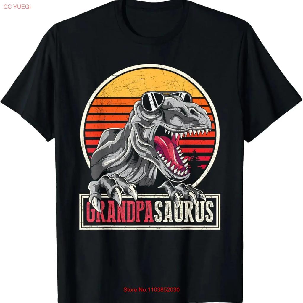 Grandpa Dinosaur Fathers Day Idea Grandpasaurus T Rex Shirt For Dad Vintage Stretched Top For Everyday Wear