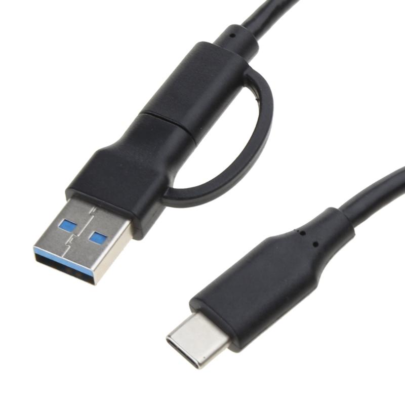 Multifunction 2 In 1 Charging Cable USB3.0 USB A/C To C Charger Data Sync Cable for Cellphone Laptop Tablet