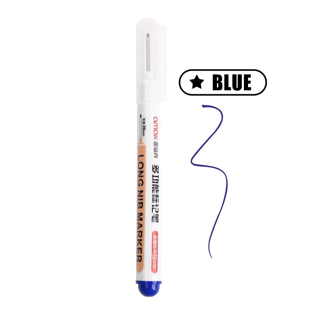 

1PCS Deep Hole Long Nib Head Marker Metal Perforating Pen Waterproof Woodworking Decoration Multi-Purpose Deep Hole Marker Pen