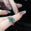 National Style Jade Open Ring Fold Irregular Cold Wind Light Luxury High Sense Niche Ring
