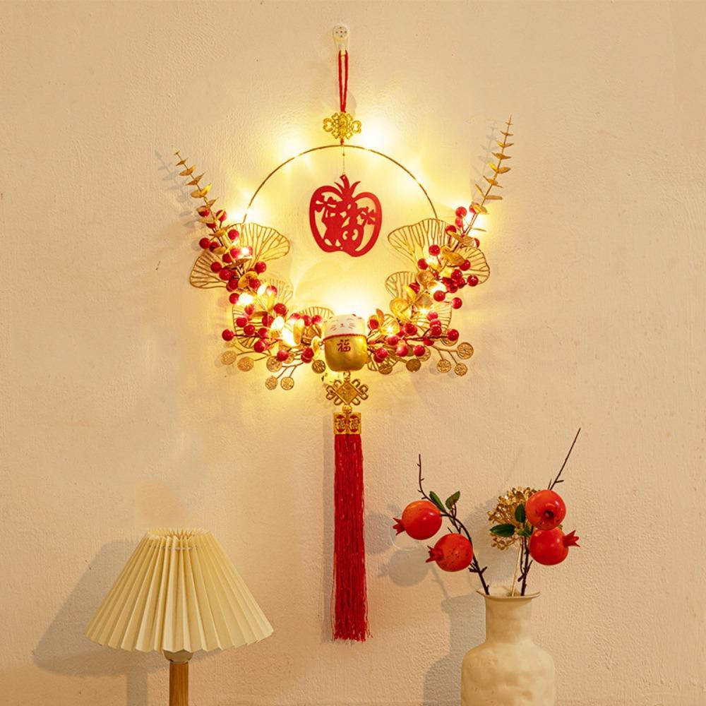 FU Character FU Wreath Garland Family Atmosphere Decorative Pendant  New Year Hanging Ornament