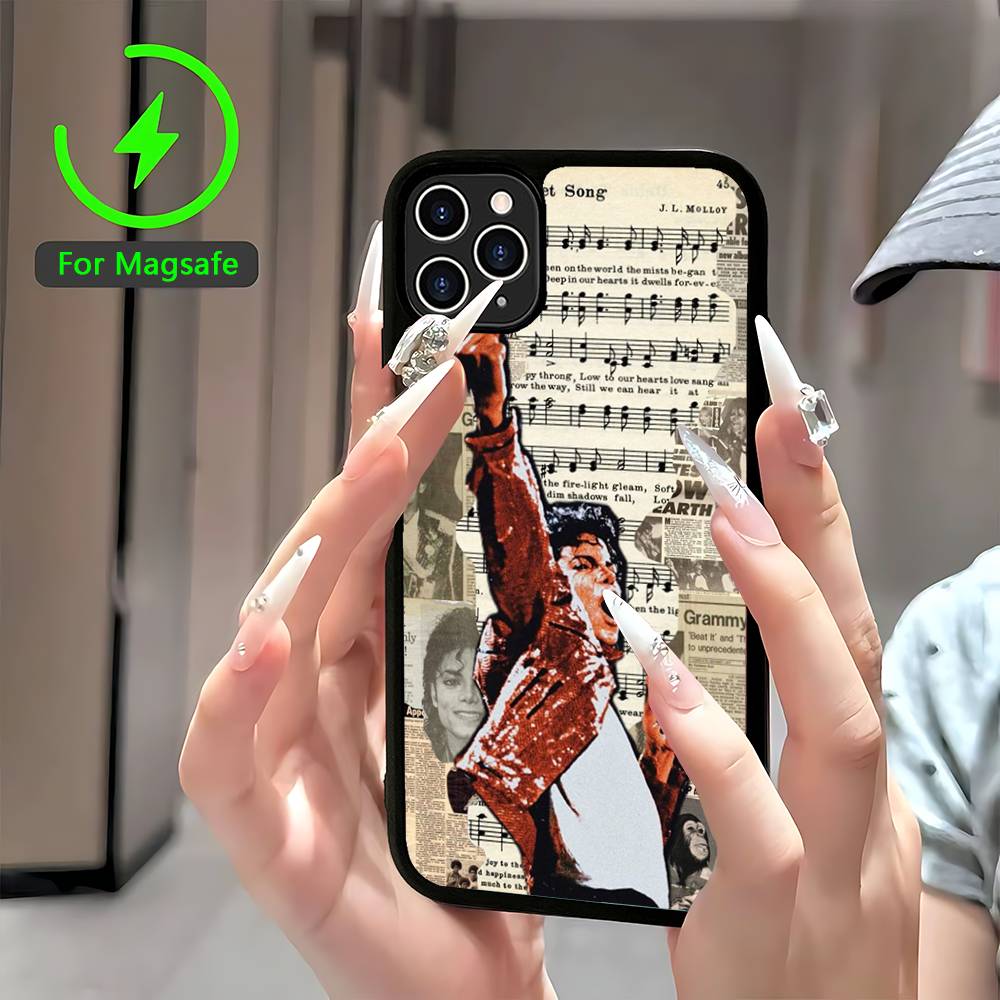 

Поп-певец Майкл Джексон Магнитный чехол для iPhone 17 16 14 13 12 11 15 Pro Max Plus Беспроводная зарядка Чехол для телефона iPhone 12