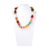 European and American Simple Fashion Kaleidoscope Tether Necklace String Geometric Wood Beads CCB Pumpkin Slice Color Women's Necklace