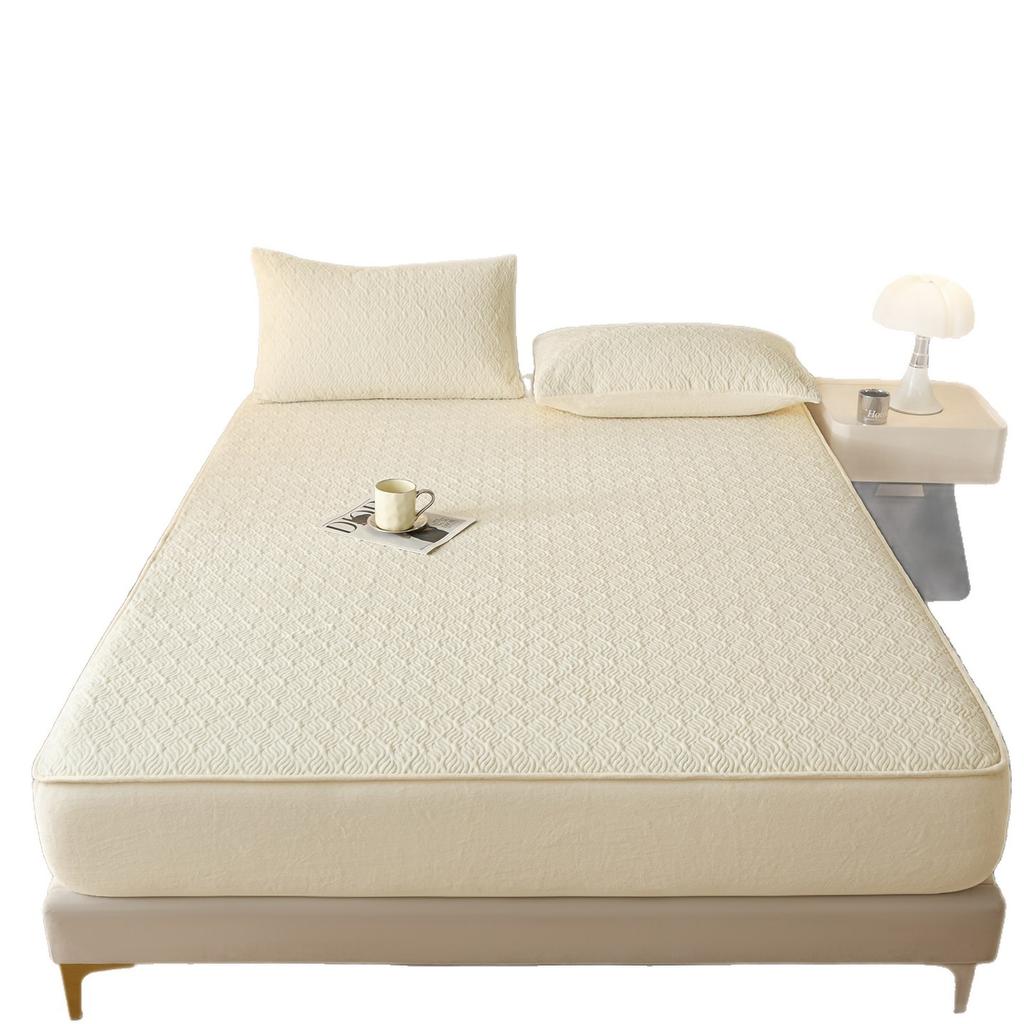 Class A Milk Velvet Quilted Bed Sheet Single Piece Thickened Anti-slip Bed Cover Mattress Protective Cover Bedding Set