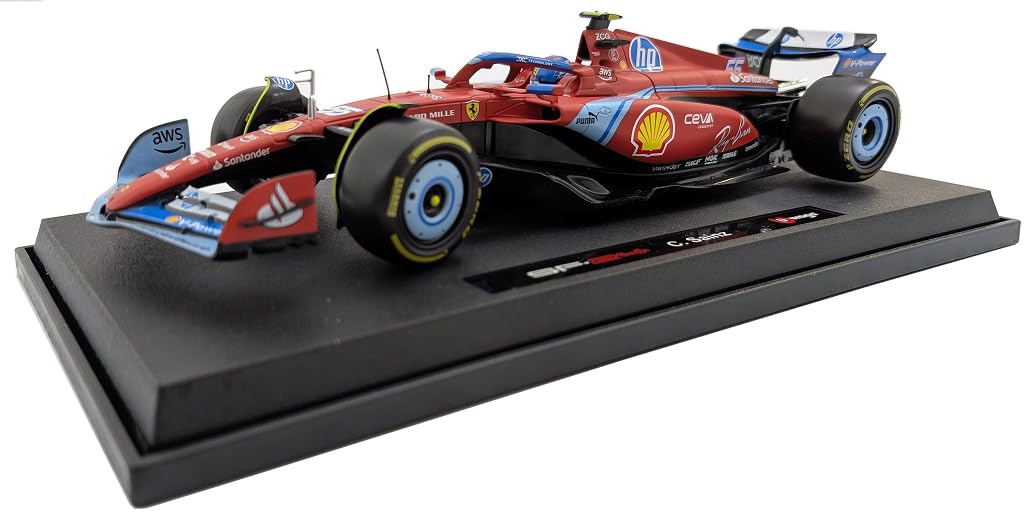 Kyosho BURAGO Scale Ferrari Miami GP 2024 55 with Sainz Driver 1/18 SF-24 No. C. Jr. (Finished Model) 18-16815SMIA