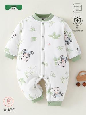 Winter-Ready Baby Onesie: Cotton-Padded, Triple-Layer Warmth Crawling Suit for Newborns