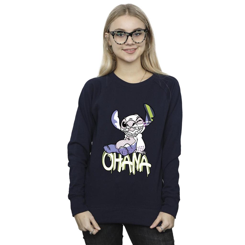 Disney Womens/Ladies Lilo And Stitch Ohana Graffiti Sweatshirt