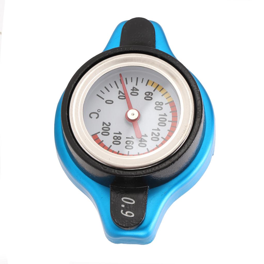 Aluminum Alloy Radiator Cap with Temperature Gauge Pressure Adjustment Leakproof Universal for Car