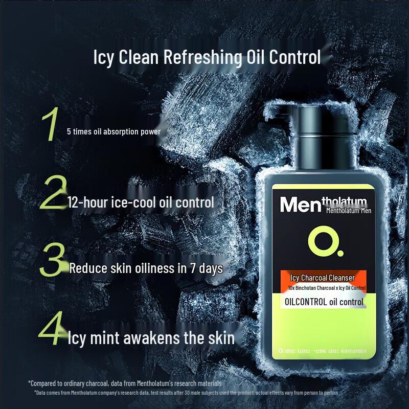 MENTHOLATUM Cooling Charcoal Face Wash Triple Pack
