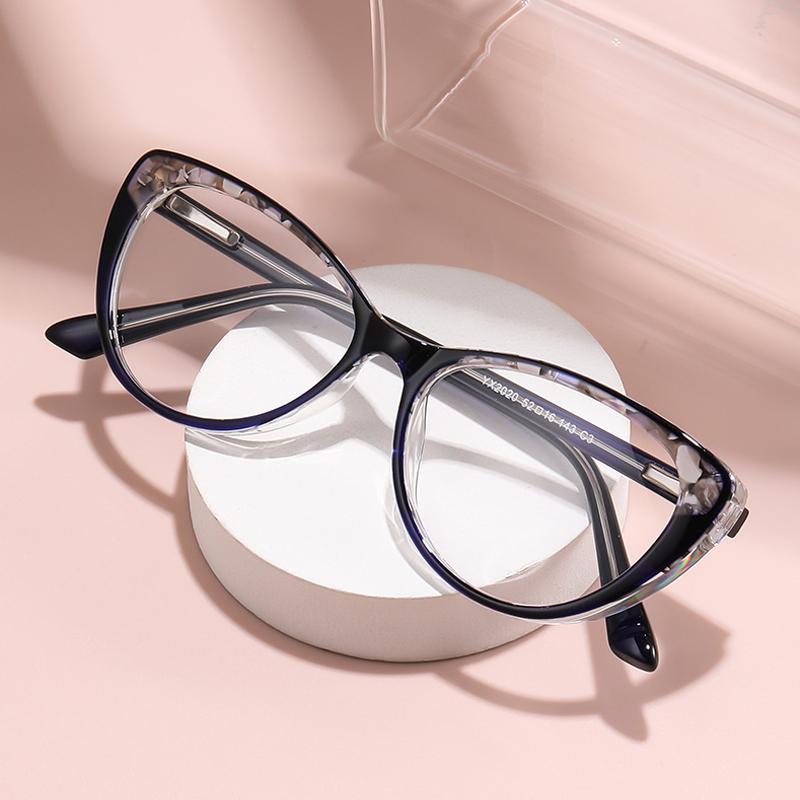 

Пін-ін окуляри для читання з відчуттям високого класу, пружинними дужками, оправою «котяче око» з одним світлом, окуляри для читання простого вигляду 1