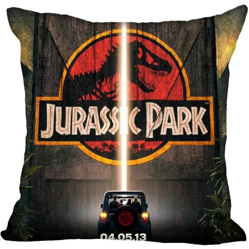 Custom Jurassic Park Logo Square Pillowcase Custom Zippered Pillow Cover Case 45x45cm(One Side)