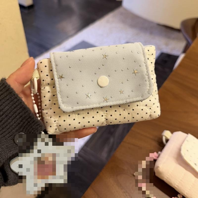 Roztomilé kreslené květinové prošívání Taška na ukládání dokumentů Peněženka na karty Peněženka na mince Peněženka na ID kartu Držitel řidičského průkazu Držák odznaku