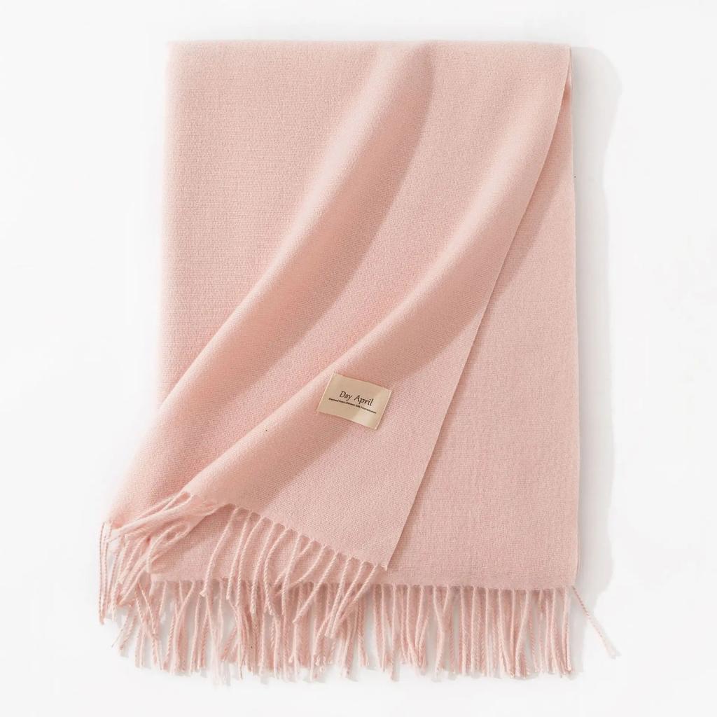 Winter Cashmere Scarves Women Warm Shawls Wraps Solid Colors Neckerchief Men Scarf Fashion Hijab Stoles Pashmina With Tassels