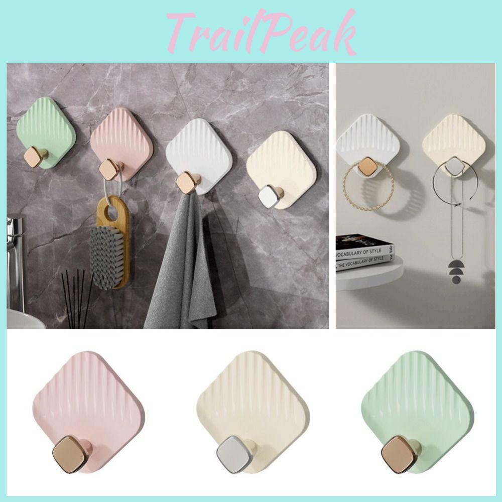 4pcs Hook Wall Self Hanging Adhesive Waterproof Key Bag Hooks Wall Mounted Transparent Towel Rack Coat Hanger Door Back