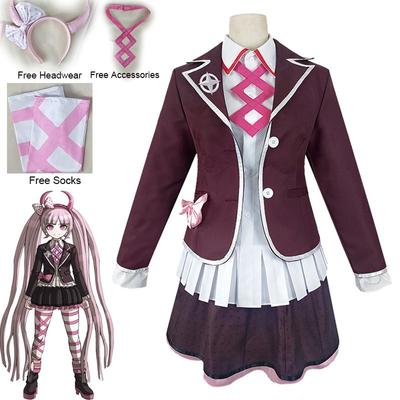 Κοστούμι Anime Cosplay Utsugi Kotoko Cosplay JK Uniform Danganronpa Άλλο ένα επεισόδιο ροζ αποκριάτικο φόρεμα