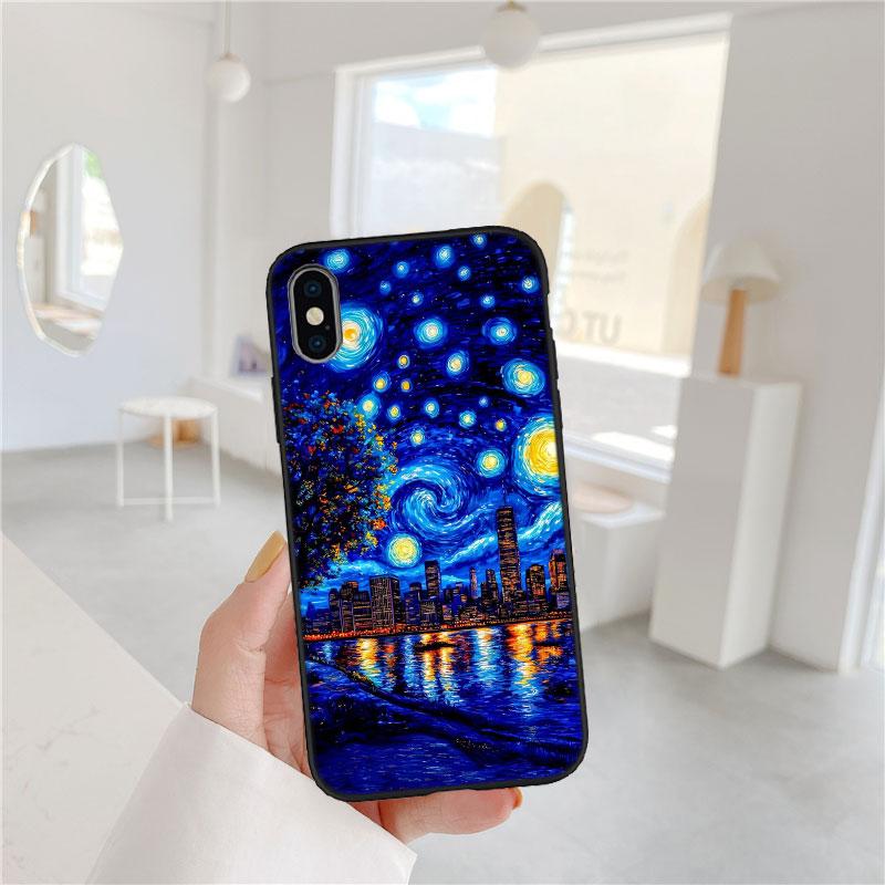 Starry Night Van Gogh Painting Phone Case for OPPO A40 A60 A80 A15 A16 A16K A12 A17 A17K A54 A54S A53 A53S A55 A56 A57 A98 F23
