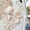 Sweet Girl Lace Edge Sexy Underwear Women's Small Breasts Gather and Show Big Anti-sagging Bra Women's Cotton Chest Without Steel Ring