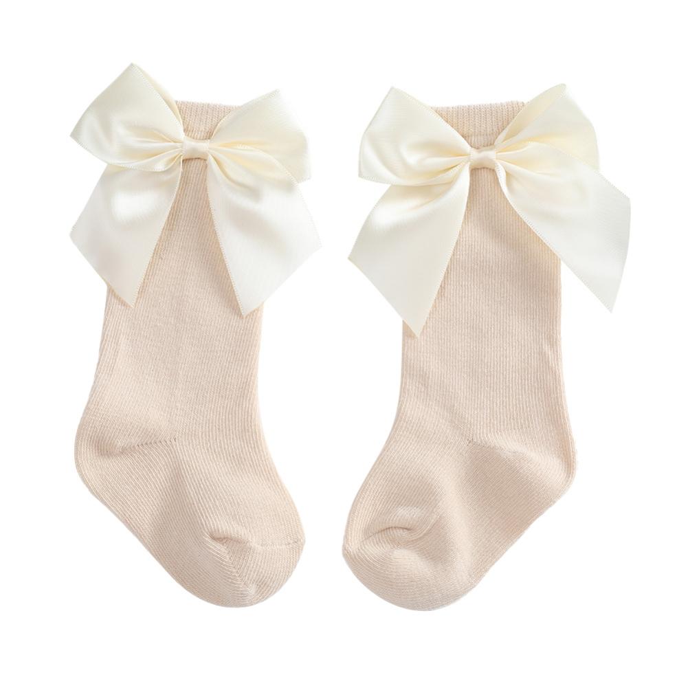 Newborn Baby Girls Socks Kids Socks Toddlers Big Bow Knee High Long Soft Cotton Lace Socks Children Socks 0-3Y