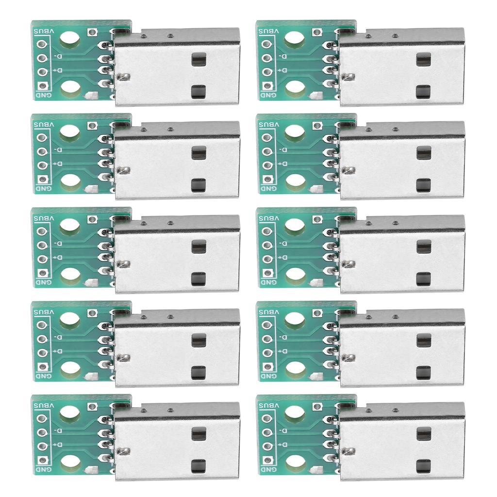 10Pcs USB Type A Male Plug To DIP Adapter Board 4 Pin 2.54mm Pitch