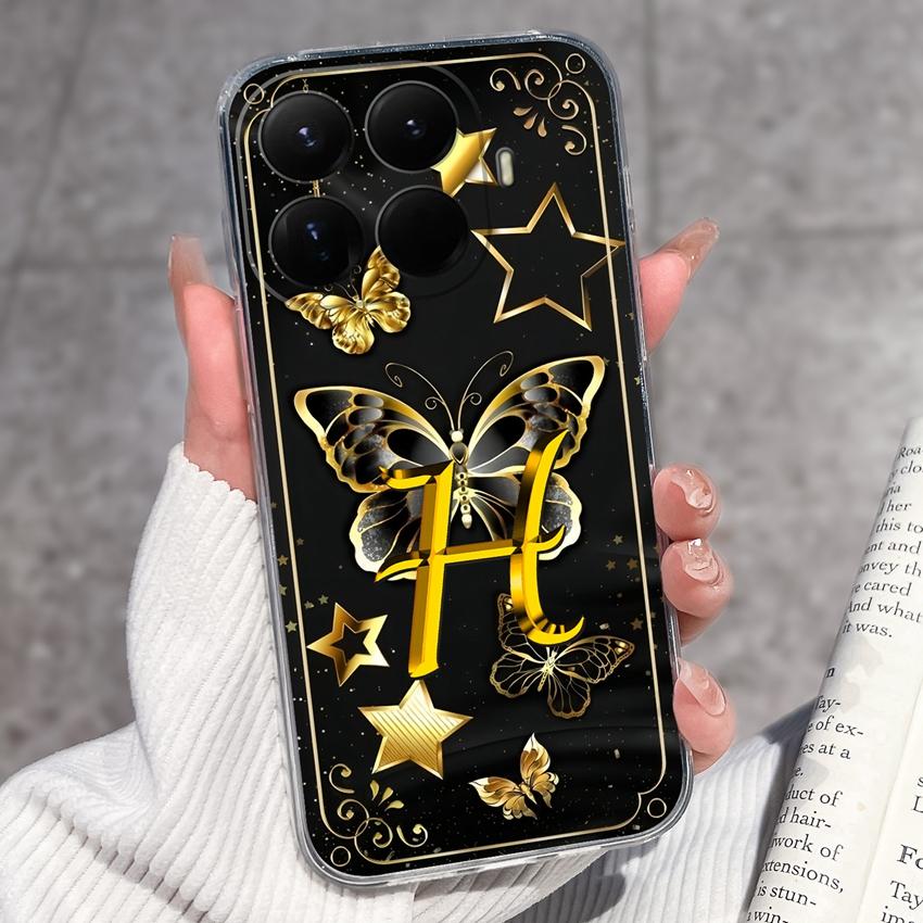 Für Xiaomi 15T 14T 12T 15 14 13 12 Pro 12X 12S 5G Wunderschöne Schmetterlingsbuchstaben Handyhüllen Transparentes Silikon Rutschfeste Rückseitenabdeckungen Für Xiaomi Hülle
