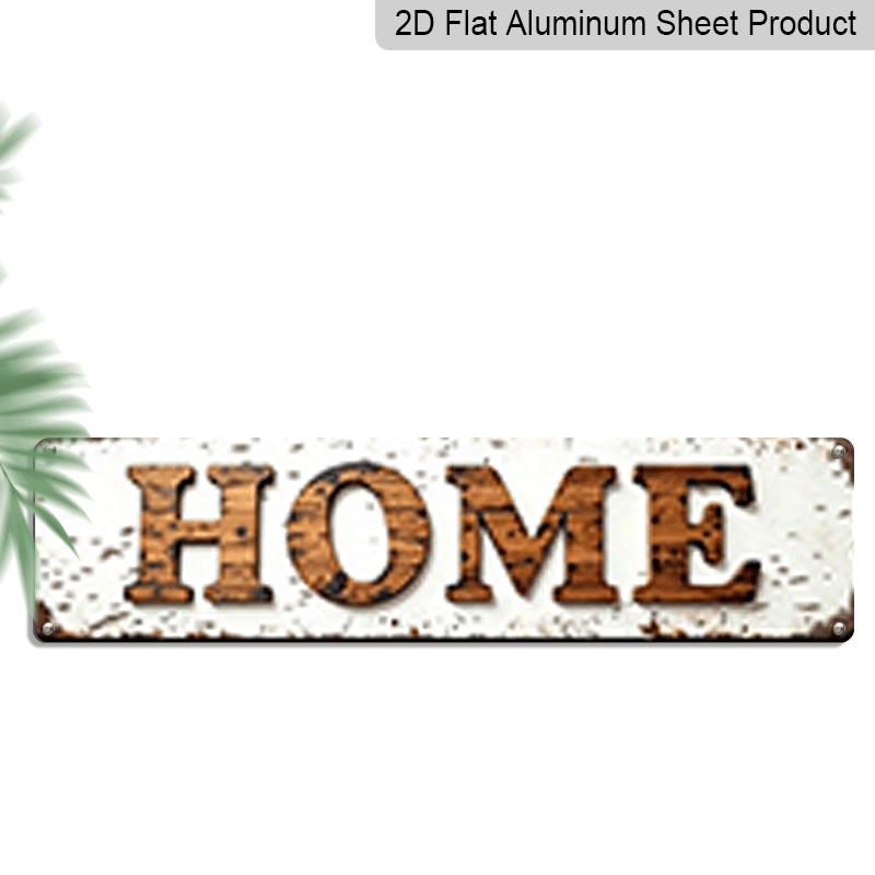 

1pc 15.7×3.94inch Metal Sign Rustic HOME Metal Sign - Vintage Farmhouse Decor for Kitchen, Living Room or Entryway - Distressed White and Brown 40cm x 10cm