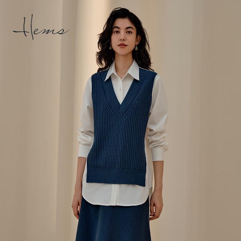 

Heilmans Women s Faux Two-Piece Collared Knit Shirt L