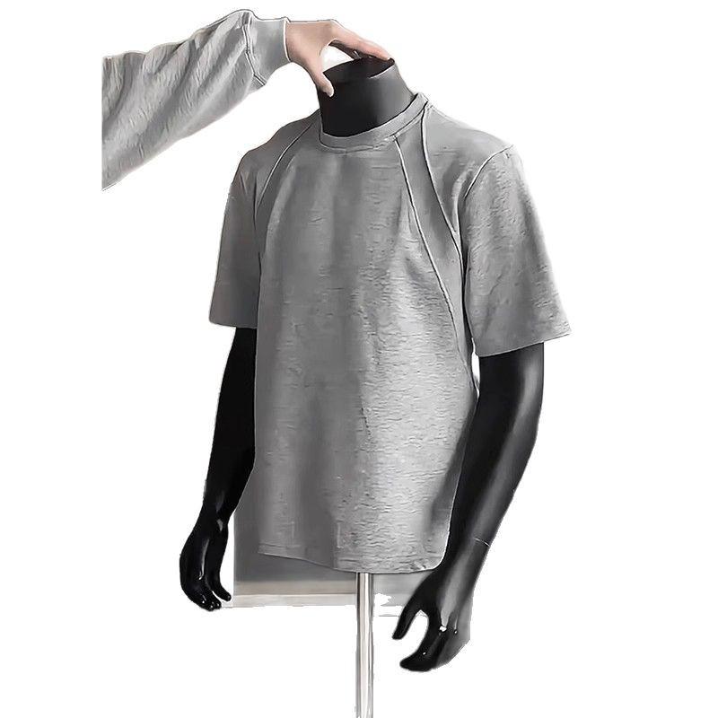 Pánské letní dekonstruované patchworkové tričko boxy amerického stylu