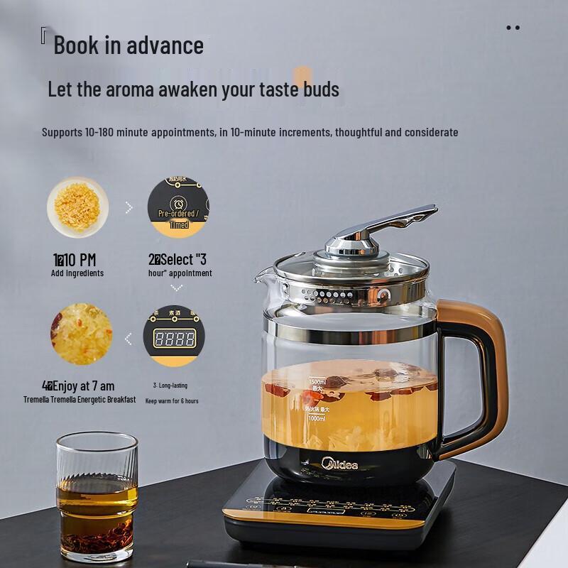 Midea Smart 1.5L Glass Health Kettle CN plug (adapter included)