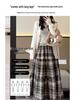 Vintage Plaid Wool A-line Skirt for Women - High Waist, Mid-Length, Autumn/Winter 2025 Collection