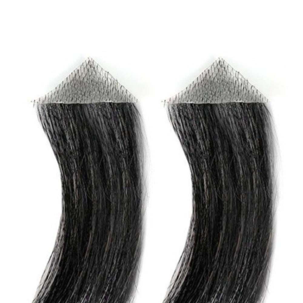 Seamless 100% Human Hair Hairpiece Invisible Hairline Sideburn Patch Forehead Patch  Men
