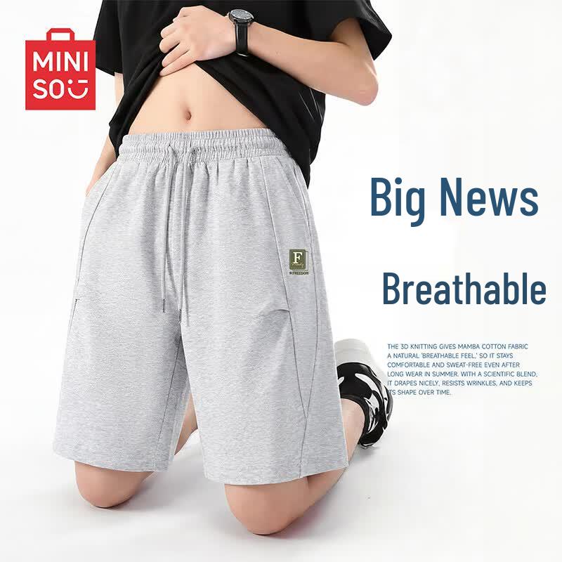 MINISO Men s Mamba Cotton Summer Casual Sports Shorts M хизер серый