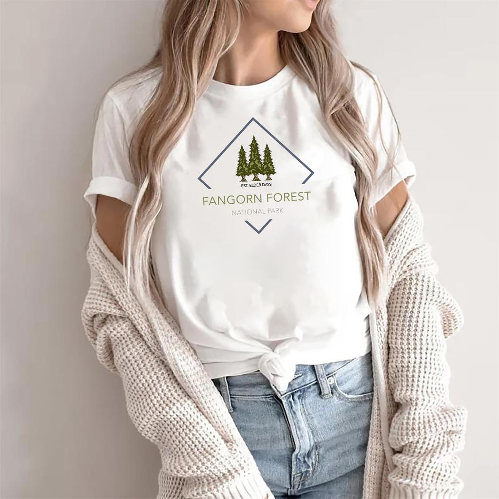 ZX TEE Fangorn Forest National Park Shirt Lord of the Rings Merch Rivendell Hobbit Vintage lotrT-shirt Tolkien Fellowship Novel Shirt